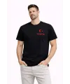 Erkek TÜRKİYE Ay Yıldız Baskılı Taraftar Forma T-Shirt - Siyah