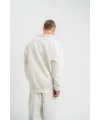Erkek Uzun Kol Bisiklet Yaka 3 iplik Pamuklu Kışlık SweatShirt  - Beyaz
