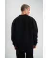 Erkek Uzun Kol Bisiklet Yaka 3 iplik Pamuklu Kışlık SweatShirt - Siyah