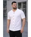 Erkek Waffle Kumaş Açık Yakalı Düğmeli Regular Fit Gömlek 2’li Set Siyah-Beyaz