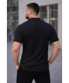 Erkek Waffle Kumaş Açık Yakalı Düğmeli Regular Fit Gömlek 2’li Set Siyah-Beyaz