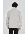 Erkek Yarım Fermuarlı Baskılı 3 iplik pamuklu sweatshirt - Boyalı Gri