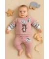 iegiyim™ Gift For You Desenli 2li % 100 Pamuk Kız Bebek Takımı