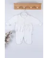iegiyim™ Gofralı Fransız Güpürlü % 100 Pamuk Kız Bebek Tulumu