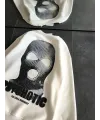 Kadın 3 iplik Kışlık Bisiklet Yaka Baskılı SweatShirt - Beyaz