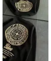 Kadın 3 iplik Pamuklu Bisiklet Yaka Baskılı SweatShirt - Siyah
