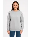 Kadın 3 İplik Pamuklu Düz Bisiklet Yaka SweatShirt - Gri