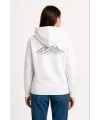 Kadın 3 İplik Pamuklu Kapüşonlu Hoodie Sweatshirt Nihilist Penguen Baskılı - Beyaz