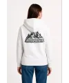 Kadın 3 İplik Pamuklu Kapüşonlu Hoodie Sweatshirt Nihilist Penguen Baskılı - Beyaz