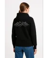 Kadın 3 İplik Pamuklu Kapüşonlu Hoodie Sweatshirt Nihilist Penguen Baskılı - Siyah