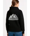 Kadın 3 İplik Pamuklu Kapüşonlu Hoodie Sweatshirt Nihilist Penguen Baskılı - Siyah
