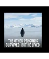 Kadın 3 İplik Pamuklu Kapüşonlu Hoodie Sweatshirt Survivor Penguen Baskılı - Siyah