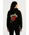 Kadın 3 İplik Pamuklu Kapüşonlu Kanguru Cepli Baskılı Hoodie Sweatshirt - Siyah