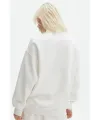 Kadın 3 İplik Pamuklu Oversize Yarım Fermuarlı Yakalı Basic Sweatshirt - Beyaz