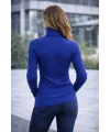 Kadın Balıkçı Yaka Boğazlı Triko Kazak Kalın Fitilli Regular Fit - İndigo