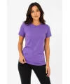 Kadın Basic Tişört Bisiklet Yaka Kısa Kol Günlük Yazlık Slim fit T-Shirt - Mor