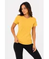Kadın Basic Tişört Bisiklet Yaka Kısa Kol Günlük Yazlık Slim fit T-Shirt - Sarı