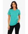 Kadın Basic Tişört Bisiklet Yaka Kısa Kol Günlük Yazlık Slim fit T-Shirt - Su Yeşili