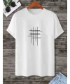 Kadın Baskılı Oversize  kısa kol T-Shirt - Beyaz