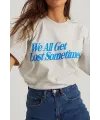 Kadın Baskılı Oversize kısa kol T-Shirt - Beyaz