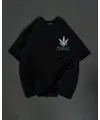 Kadın Baskılı T-Shirt Kısa Kol Bisiklet Yaka Oversize Rahat Kalıp Günlük Tişört   - Siyah