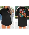 Kadın Baskılı T-Shirt Kısa Kol Bisiklet Yaka Oversize Rahat Kalıp Tişört - Siyah