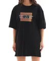 Kadın Baskılı T-Shirt Kısa Kol Bisiklet Yaka Oversize Rahat Kalıp Tişört - Siyah