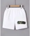 Kadın Beli Lastikli Baskılı Mini Şort - Beyaz
