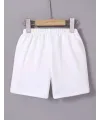 Kadın Beli Lastikli Mini Düz Şort - Beyaz