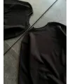 Kadın Bisiklet Yaka 3 İplik Pamuklu Basic SweatShirt - Siyah