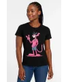Kadın Bisiklet Yaka Kısa Kollu Baskılı T-shirt - Siyah