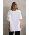 Kadın Düz  Kısa kol Penye T-shirt - Beyaz