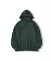 Kadın Kapüşonlu Kanguru Cepli 3 İplik Pamuklu Düz Hoodie Sweatshirt - Haki