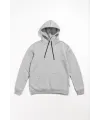 Kadın Kapüşonlu Kanguru Cepli 3 İplik Pamuklu Oversize Hoodie Sweatshirt -  Gri