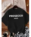 Kadın Kısa Kol Yazlık Tişört Bisiklet Yaka Baskılı Oversize T-Shirt - Siyah