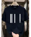 Kadın Kısa Kol Yazlık Tişört Bisiklet Yaka Baskılı Oversize T-Shirt - Siyah
