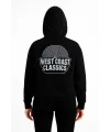 Kadın Oversize Kapüşonlu Cepli Baskılı 3 İplik Pamuklu Hoodie Sweatshirt - Siyah