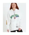 Kadın Oversize Kapüşonlu Cepli Ön Kol Baskılı 3 İplik Pamuklu Hoodie Sweatshirt - Beyaz