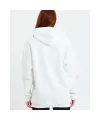 Kadın Oversize Kapüşonlu Cepli Ön Kol Baskılı 3 İplik Pamuklu Hoodie Sweatshirt - Beyaz