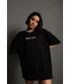 Kadın Oversize Tişört Golf GTI Retro Araba Baskılı T-shirt- Siyah