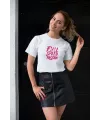 Kadın Özel Baskılı Modern Fit %100 Pamuk Bisiklet Yaka T-Shirt