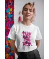 KADIN Özel Baskılı Modern Fit %100 Pamuk Bisiklet Yaka T-Shirt