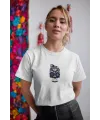 Kadın Özel Baskılı Modern Fit %100 Pamuk Bisiklet Yaka T-Shirt