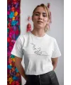 Kadın Özel Baskılı Modern Fit %100 Pamuk Bisiklet Yaka T-Shirt