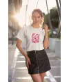 Kadın Özel Baskılı Modern Fit %100 Pamuk Bisiklet Yaka T-Shirt