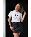 Kadın Özel Baskılı Modern Fit %100 Pamuk Bisiklet Yaka T-Shirt