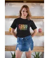 Kadın Özel Baskılı Modern Fit %100 Pamuk Bisiklet Yaka T-Shirt