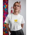 Kadın Özel Baskılı Modern Fit %100 Pamuk Bisiklet Yaka T-Shirt