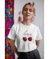 Kadın Özel Baskılı Modern Fit %100 Pamuk Bisiklet Yaka T-Shirt