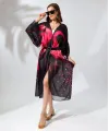 Kadın Rahat Kesim Şifon Kimono - Siyah
